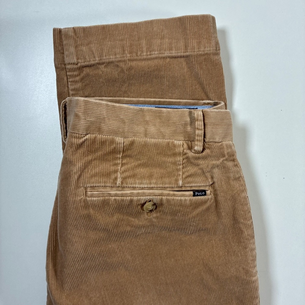 Polo Ralph Lauren Corduroy Pants 32x32 Tan Classic Fit Stretch (Tag 32x32)